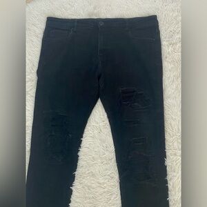 Size 36 EMBELLISH NYC Rip & Repair Black Denim Jeans‎